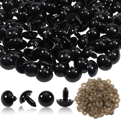 100 stuks Poppenogen Veiligheidsogen 18 mm Kunststof Ogen met Sluitringen voor Marionet