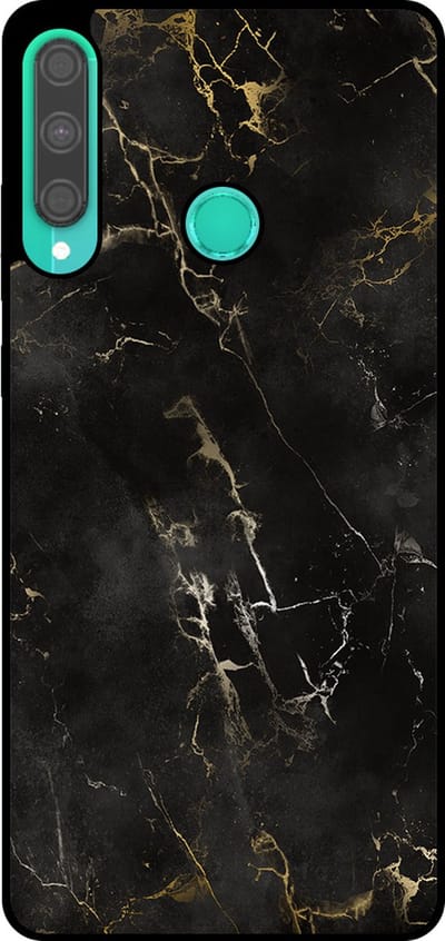 Smartphonica Telefoonhoesje Geschikt voor Huawei P40 Lite E met marmer opdruk - TPU backcover case black marble design - Zwart geschikt voor Huawei P40 Lite E