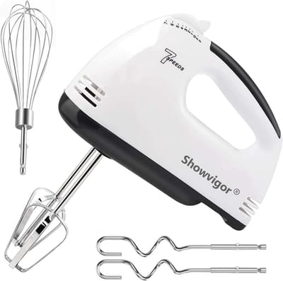 Handmixer met 7 standen, inclusief 2 gardes en 2 roestvrijstalen kneedhaken