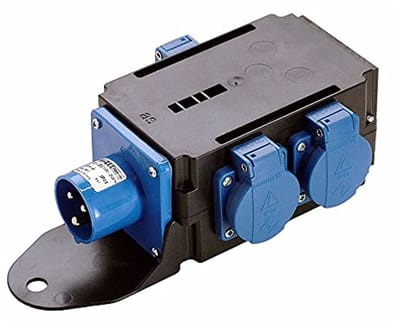 Stroomverdeler IP44 voor bouwplaats en camping - 230V/16A, 1,5 meter