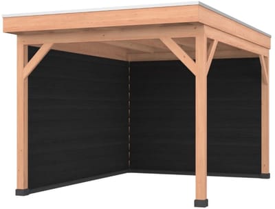 Douglas overkapping, 300 x 400, met achterwand en zijwand, Westwood Comfort Plus Zwart