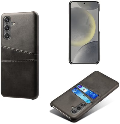 Backcover met Opbergvakjes + PMMA Screenprotector voor Galaxy S25 Plus _ Zwart