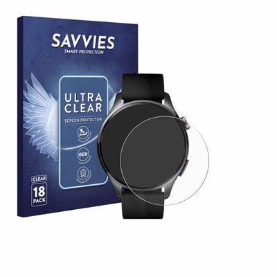 Savvies - Screenprotector voor Xiaomi Watch 5 (47 mm) - Folie Beschermfolie transparant 18 Stuks
