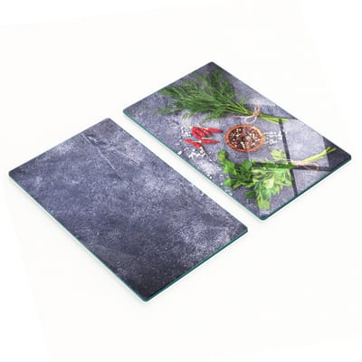 Decoratieve snijplanken van gehard glas voor kruiden en specerijen, 2x30x52 cm