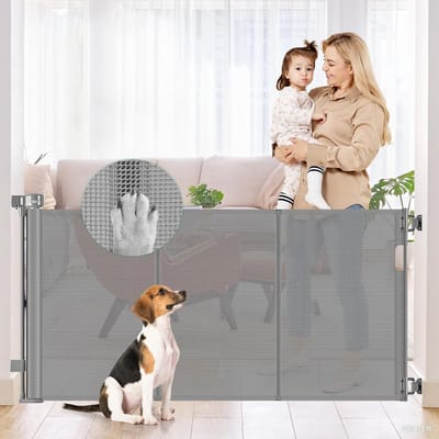 Extra Breed Intrekbaar Hek - 142 cm - Veiligheidshek voor Trap, Baby, Hond - Binnen & Buiten