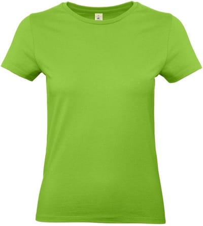 B&C Basic dames t-shirt - lime groen - met ronde hals - katoen M