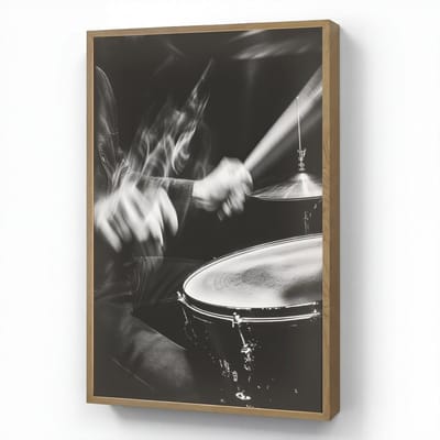 Wandlamp 70x100 cm - Oplaadbaar - Drummer - Zwart - Drumstel - Wandlampen binnen woonkamer - Slaapkamer lamp - Decoratieve nachtlamp - Vloerlamp draadloos