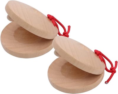 2x Houten Kinder Slaginstrumenten: Zachte Slagers voor Ritme en Muziekles