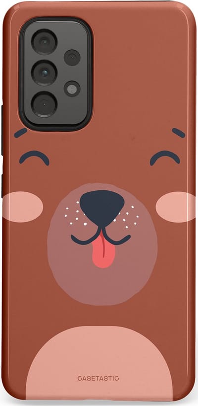 Casetastic hoesje geschikt voor Samsung Galaxy A53 (2022) 5G - Dubbellaagse bescherming - Knuffelkopjes beer - Fashion Case - Terracotta Taupe