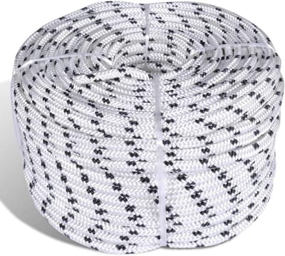 Gevlochten Polyester Touw - Trekkoord Bevestigingstouw - Algemene Toepassingen - UV- en Slijtvast - 8 mm 250 m - Wit