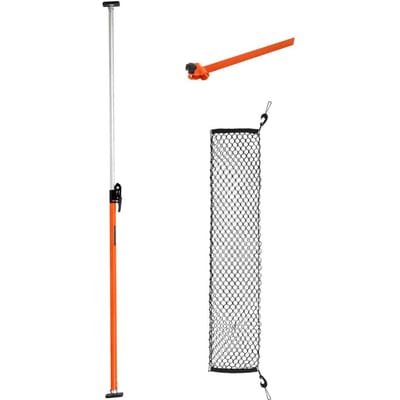 Barre de chargement, Barres de chargement à cliquet réglables de 1016 mm à 1854 mm, Stabilisateur de chargement en acier robuste avec filet de rangement et barre de séparation, Charge télescopique