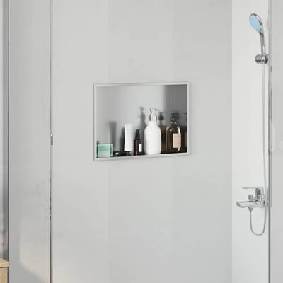 vidaXL - Douche - Niche - zilver - 45 - x - 30 - x - 9,5 - cm - Roestvrij - staal