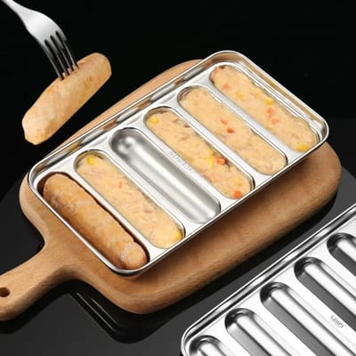 Worstvorm van roestvrij staal Hotdogvorm voor kinderen DIY gebakken hamworstmakerdoos Huishoudelijke keuken white