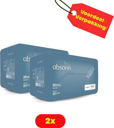 2X Absorin Mincy Normal inlegverband (man) - 2X 28 stuks Voordeelverpakking!