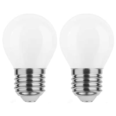 Modee E27 LED Lamp 4W - 470lm - 2700K - Warm Wit - LED Filament Melkglas Globe Mini P45 - Vervangt 40W Halogeen Gloeilamp - 2 stuks