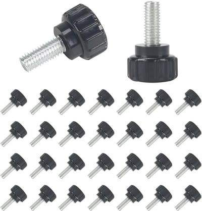 Ronde greepschroeven 30 stuks - M5 x 12 mm, klemknoppen en duimschroeven voor industriële toepassingen