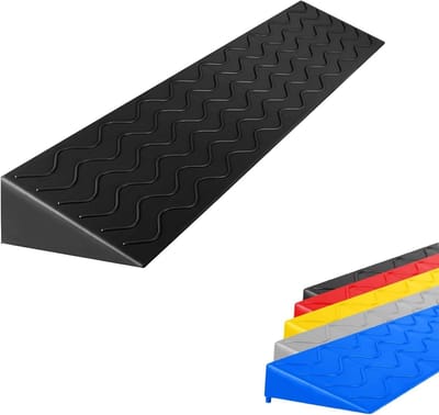Drempelhelling - Toegangsramp - Soepel Overbruggen - Antislip Golfpatroon - 100x8x2.5cm - Zwart