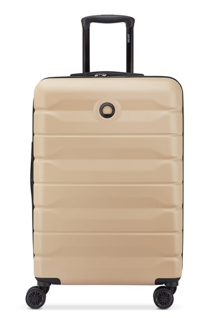 Delsey Air Armour Uitbreidbare Middelgrote Koffer 68 cm – 77L – TSA Slot – 4 Dubbele Wielen – Warm Sand