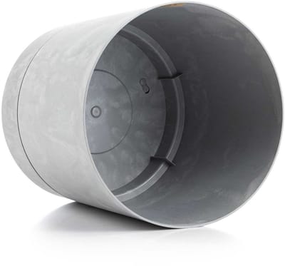 HowHomely - Bloempot met Schotel - Grijs Beton - Weerbestendig - Lichtgewicht