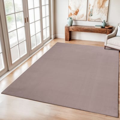 Relax Samba Vierkant - Wasbaar Effen Vloerkleed - Uni Tapijt - Taupe- 200x200 CM Vierkant