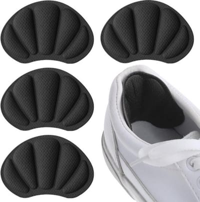 2 paar hielgrepen voor te grote schoenen, zelfklevende schoenpads voor dames en heren, antislip hielkussens, inlegzolen, anti-blaren schoenkussentjes tegen uitglijden en wrijven (zwart)