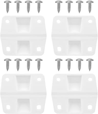 Dailygoods- Koelerscharnieren Complete Vervangingsset - Kunststof Scharnierset - 4 Stuks - Inclusief 16 Schroeven - Scharnier 5x5,5 cm - Premium Duurzaamheid - Koelboxonderdelen