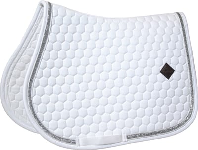 Kentucky Horsewear - Zadeldoek glitter band jumping wit/silver
