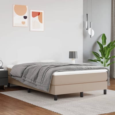 vidaXL - Pocketveringmatras - medium - 120x200x20 - cm - kunstleer - cappuccinokleurig