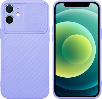 Cadorabo Hoesje geschikt voor Apple iPhone 12 MINI in Bonbon Paars - Beschermhoes van flexibel TPU-silicone Case Cover en met camerabescherming