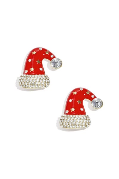 Bijoutheek Button Cover Kerst Kerstmuts Rood