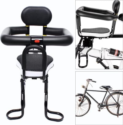 J&R Fietszitje - Kinderzitje - Fietszitje voor - Fietszitje stang - Dubbel punt bevestiging - Zwart/Wit