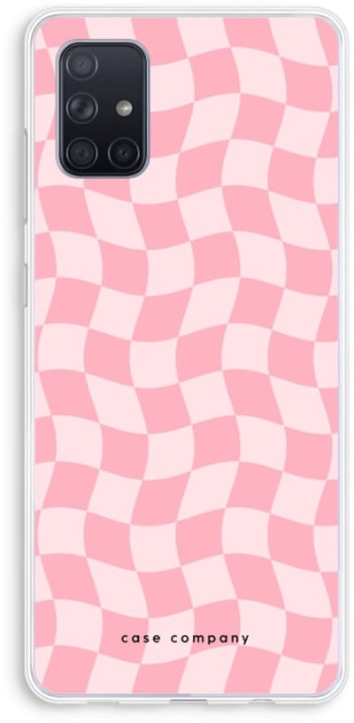 Case Company® - Hoesje geschikt voor Samsung Galaxy A71 hoesje - Grid Roos - Soft Cover Telefoonhoesje - Bescherming aan alle Kanten en Schermrand