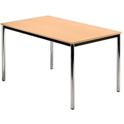 Vergadertafel DR12 »Barcelona« 120x80 cm rechthoek onderstel zilverkleur