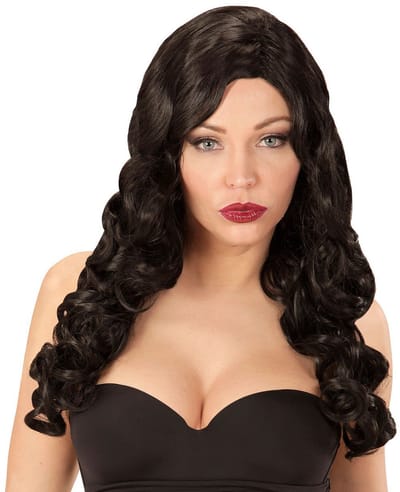 Widmann - Pruik Rihanna Swinger Zwart - Zwart - Carnavalskleding - Verkleedkleding