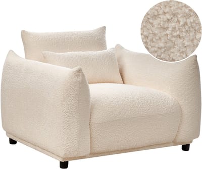 JAMSA - Fauteuil - Gebroken wit - Bouclé