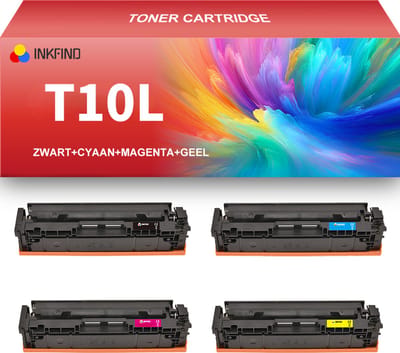 INKFIND T10L Zwart/Cyaan/Magenta/Geel tonercartridge (4 Pack) compatibel met CanonT10 T10L T10 Zwart/Cyaan/Magenta/Geel geschikt voor Canon i-SENSYS,imageRUNNER,IRC,1500,1530,1533.1538s - 4-pack BKCMY