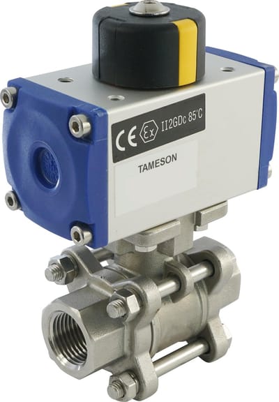 G1'' 2-Weg RVS Pneumatische Kogelkraan Dubbelwerkend - BL2SA3 - BL2SA3-100-PD-002