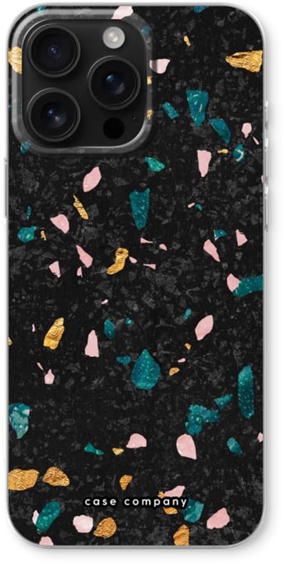 Case Company® - Hoesje geschikt voor iPhone 16 Pro Max hoesje - Terrazzo N°10 - Soft Cover Telefoonhoesje - Bescherming aan alle Kanten en Schermrand