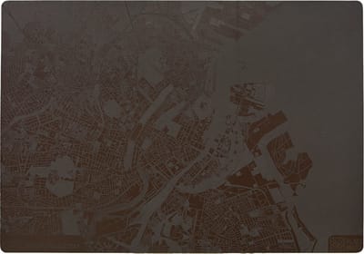 Place Maps Placemat Skyline Brugge - Belfort - Kunstleer - Champagne - 1 Stuk