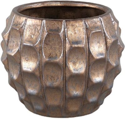 PTMD Bloempot Didar - 17x17x14 cm - Keramiek - Brons