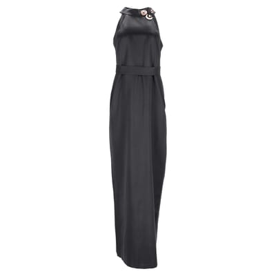 Emilio Pucci Maxi-jurk met halternek en versieringen in zwarte zijde