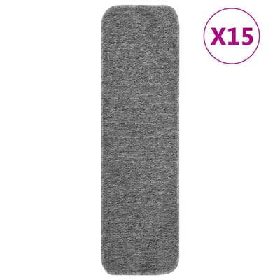 vidaXL - Trapmatten - 15 - st - anti-slip - rechthoekig - 75x20 - cm - grijs