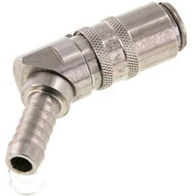 RVS DN 6 Tempereerkoppeling Snelkoppeling 9 mm Slangpilaar 45-deg