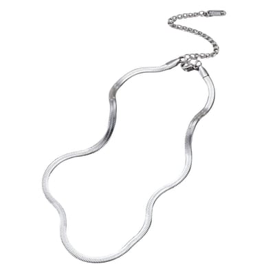 Marama - ketting Valentina zilver - platte damesketting - collier - rvs zilver plated - cadeau dames - nikkelvrij