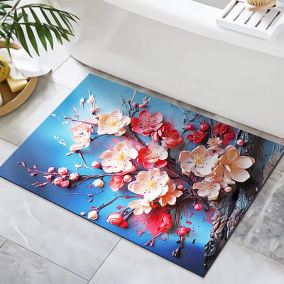 Badmat Antislip Absorberende Badkamermat Diatomeeënaarde Microvezel Badmat Zacht Sneldrogend 50 x 80 cm Geel en Wit en Roze en Blauw