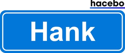 Hacebo - Plaatsnaam Sticker - 29x10 CM - Hank sticker - Verkeersborden sticker - grappige cadeaus - Hank