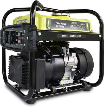 REN® Aggregaat - Aggregaat Benzine - Powerstation - nvertergenerator 2,9 pk met automatische spanningsregelaar - 2000 W - Geelgroen - 46cm x 39cm x 44cm