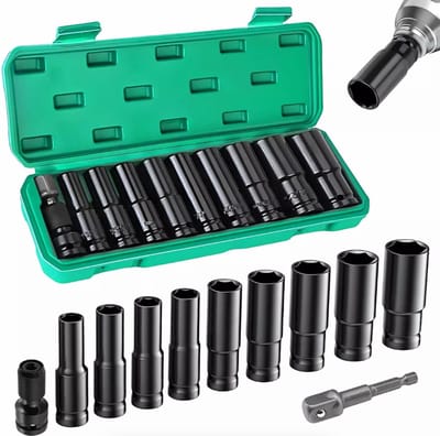 Fokelyi-Dopsleutelset-doppenset-11 stuks Dopsleutelset -Complete en Duurzame Gereedschapsset voor Elke Klus- 1/2” 10mm-24mm Dopsleutels