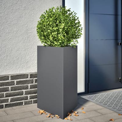 vidaXL - Plantenbakken - 2 - st - driehoek - 50x43x75 - cm - staal - antracietkleurig