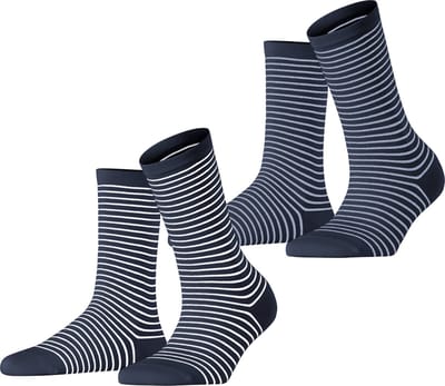 Esprit Fine Line 2-Pack gedessineerd katoen multipack sokken dames veelkleurig - maat 35-38